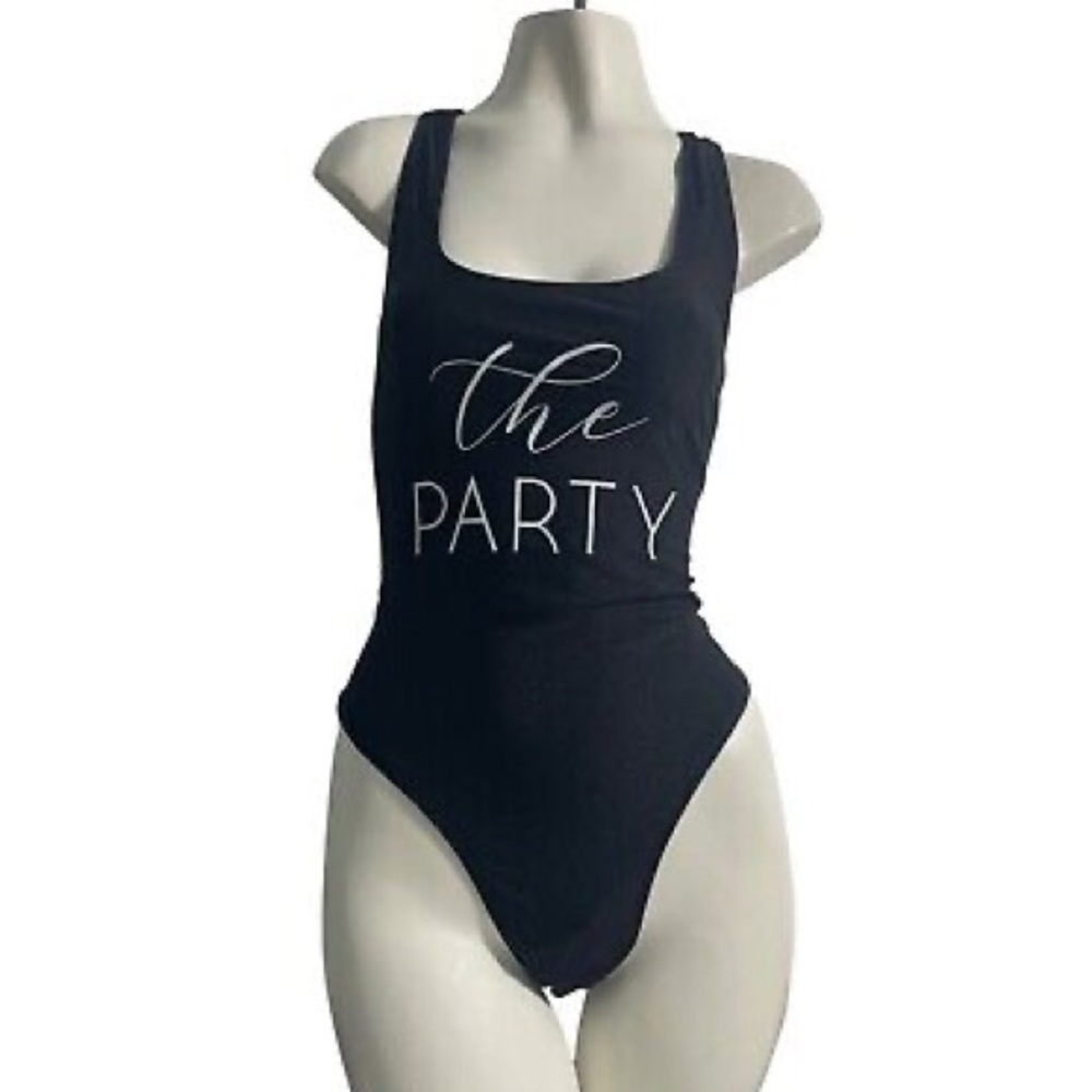 Black “The Party” One Piece Bathing Suit